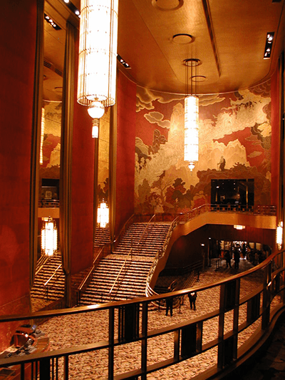 The Grand Foyer Staircase at Radio City Music Hall.